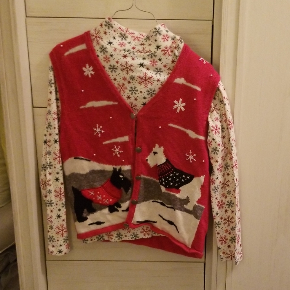 Ugly Christmas Sweater Vest and Turtleneck
